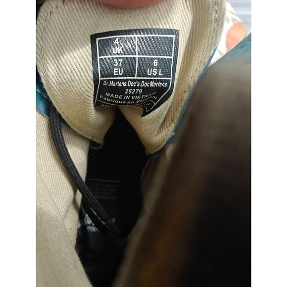 Dr.Martens 8 Holes Metallic Boots  Blue Women's Size 6 - Picture 6 of 6